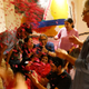 Doshi showered with rose petals by his family members with the Pritzker announcement.